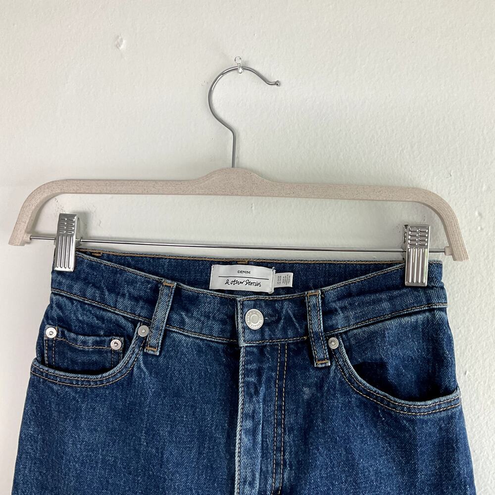 & Other Stories Denim Wide Leg High Rise Jeans Women's US 4 Medium Wash - Picture 2 of 7